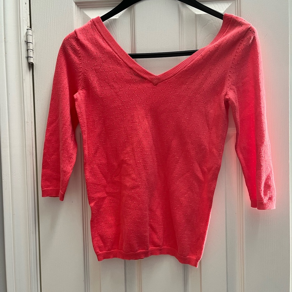 Pink V-Neck Mini Sweater